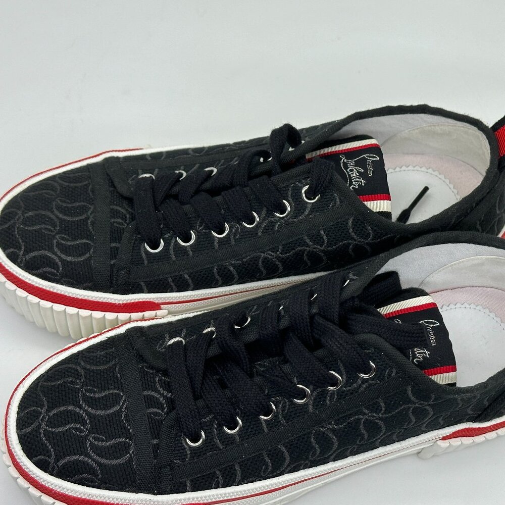 Christian Louboutin SUPER PEDRO Jacquard Monogram CL Logo Platform Sneakers - Picture 13 of 16